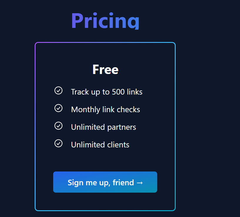 BacklinkPilot pricing