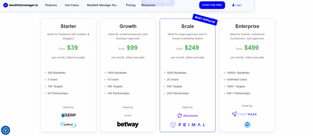 backlinkmanager.io pricing