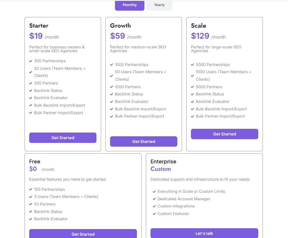 BacklinkCRM.io pricing