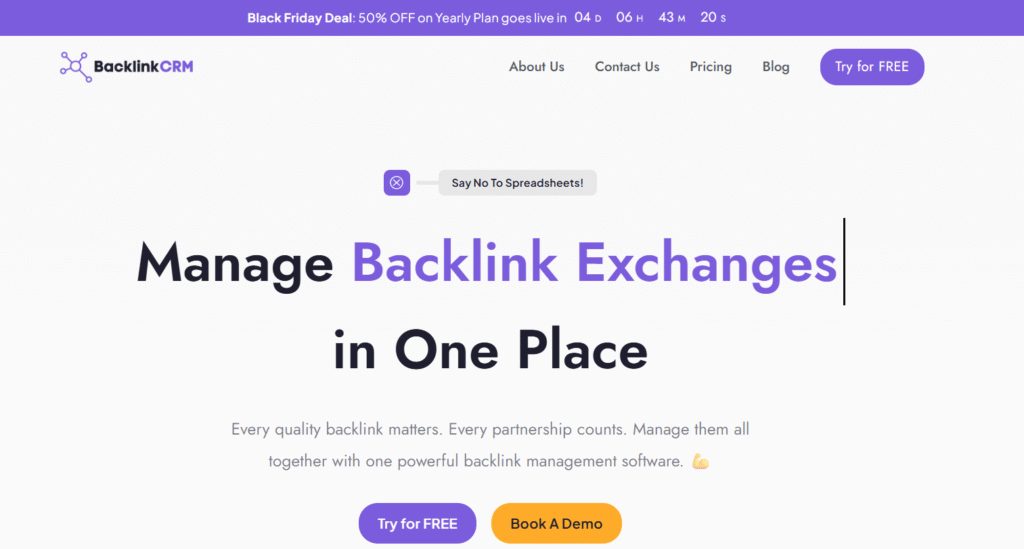 BacklinkCRM balck friday