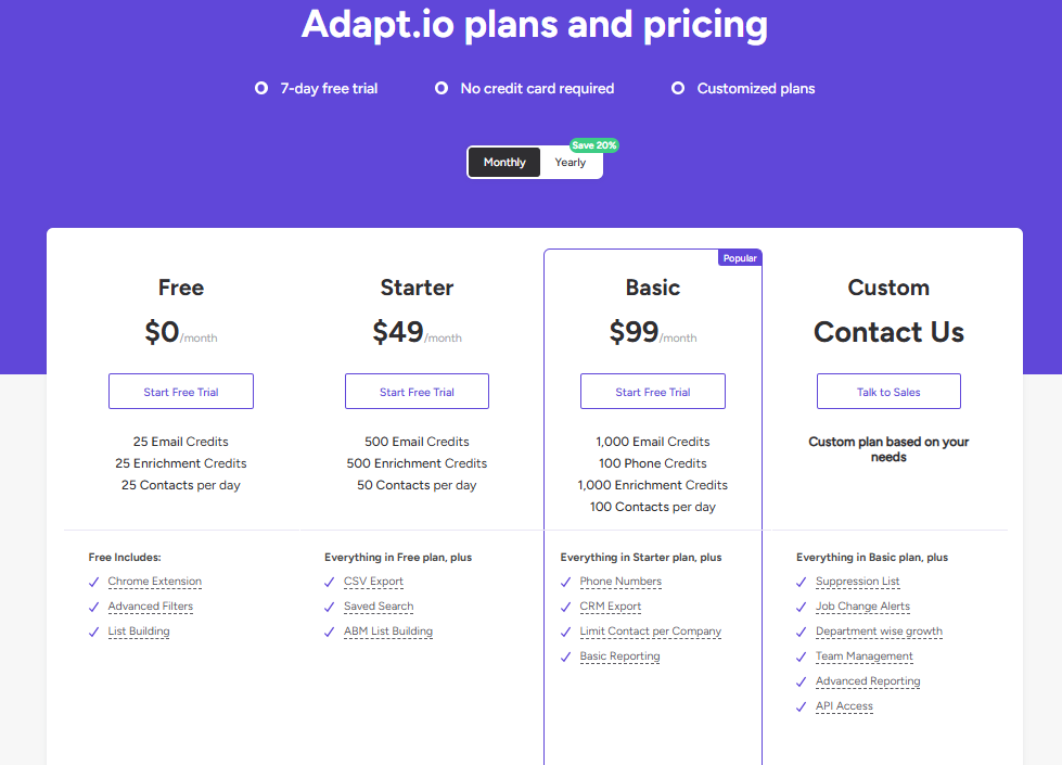 Adapt pricing